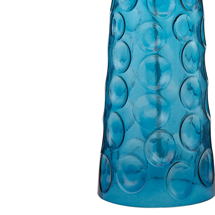 One Light Table Lamp from the Hammered Glass collection in Blue finish