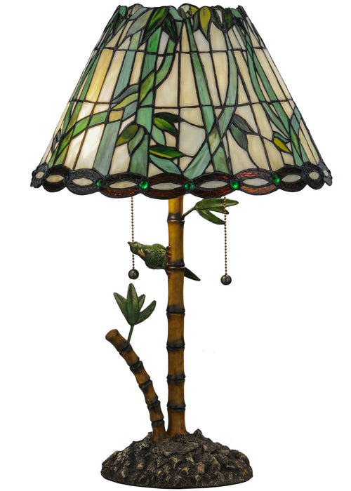 Meyda Tiffany - 138588 - Two Light Table Lamp - Loro Paraiso - Antique