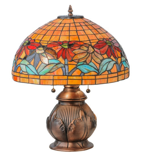 Meyda Tiffany - 139609 - Two Light Table Lamp - Black Eyed Susan - Antique Copper