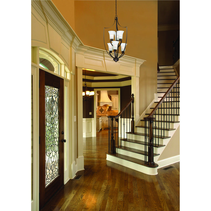 Six Light Chandelier from the Foyer collection in Oil Rubbed Bronze finish