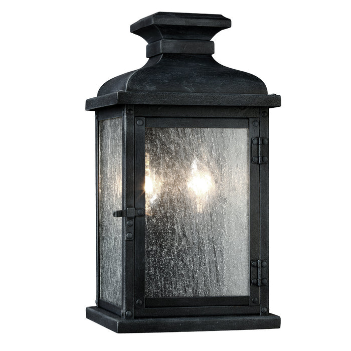 Generation Lighting - OL11100DWZ - Two Light Lantern - Pediment - Dark Weathered Zinc