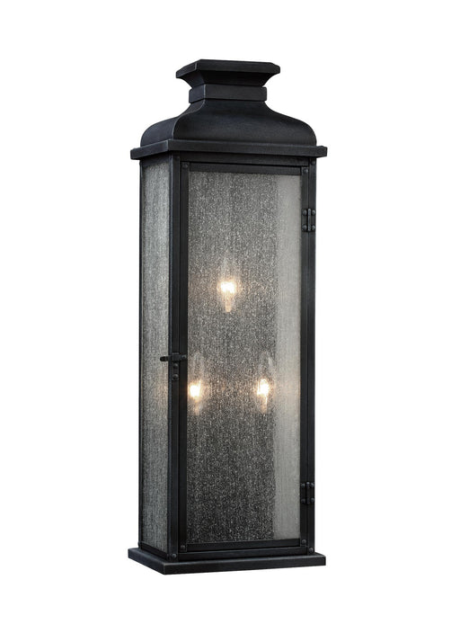 Generation Lighting - OL11102DWZ - Three Light Lantern - Pediment - Dark Weathered Zinc