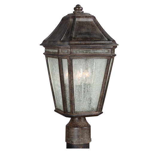 Generation Lighting - OL11307WCT - Three Light Outdoor Post Lantern - Feiss - Londontowne - Weathered Chestnut