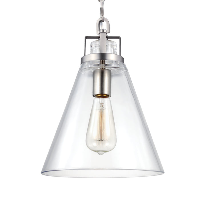 Generation Lighting - P1370SN - One Light Pendant - Frontage - Satin Nickel