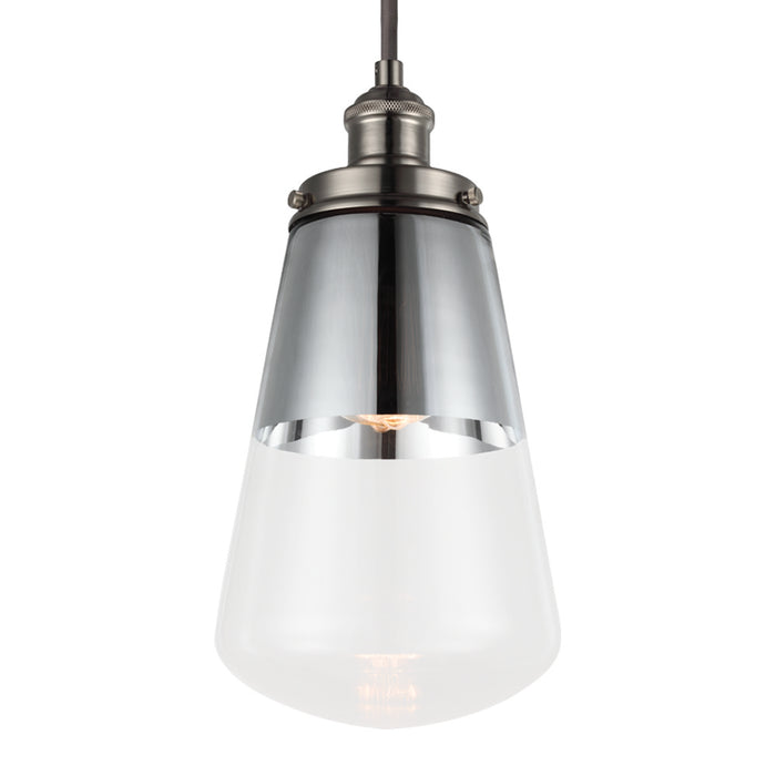 Generation Lighting - P1372PN - One Light Pendant - Waveform - Polished Nickel