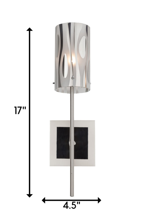 One Light Wall Sconce from the Chroman Empire collection in Chrome finish