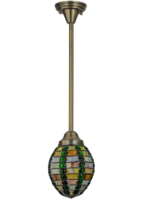 Meyda Tiffany - 147739 - One Light Mini Pendant - Beehive - Antique Brass