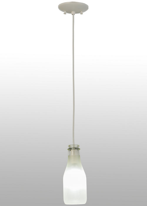Meyda Tiffany - 151223 - One Light Mini Pendant - Milk Bottle - Nickel