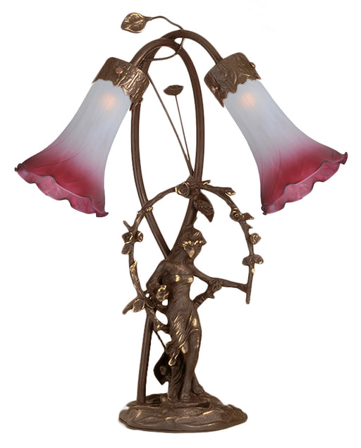 Meyda Tiffany - 16697 - Two Light Novelty Lamps And Accessories - Trellis Girl - Pink/White