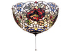 Meyda Tiffany - 38678 - Three Light Flushmount - Renaissance Rose - Beige Burgundy Ca