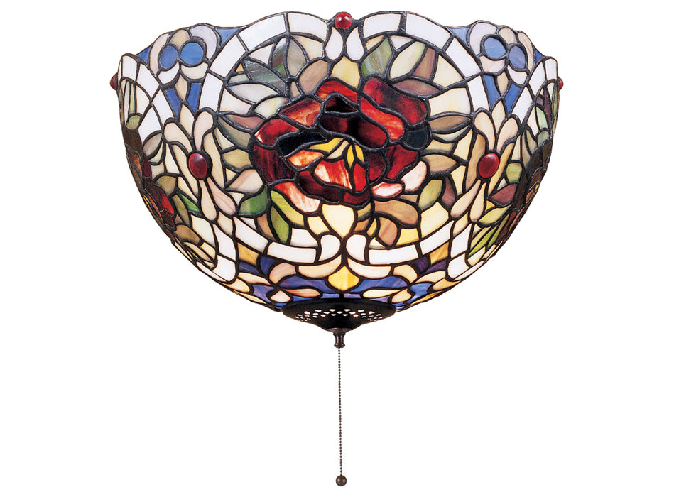Meyda Tiffany - 38678 - Three Light Flushmount - Renaissance Rose - Beige Burgundy Ca