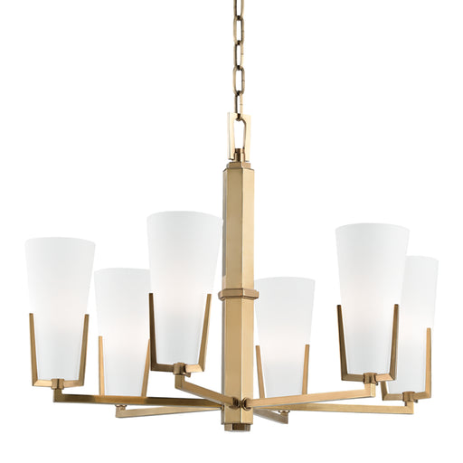 Hudson Valley - 1806-AGB - Six Light Chandelier - Upton - Aged Brass
