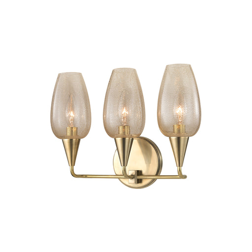 Hudson Valley - 4703-AGB - Three Light Wall Sconce - Longmont - Aged Brass