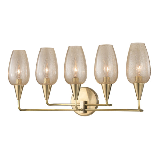 Hudson Valley - 4705-AGB - Five Light Wall Sconce - Longmont - Aged Brass