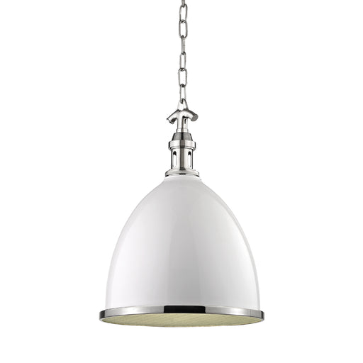 Hudson Valley - 7714-WPN - One Light Pendant - Viceroy - White/Polished Nickel Combo