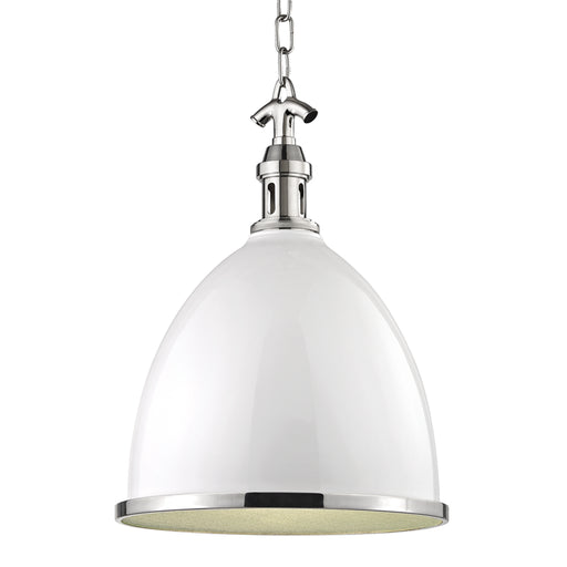 Hudson Valley - 7718-WPN - One Light Pendant - Viceroy - White/Polished Nickel Combo