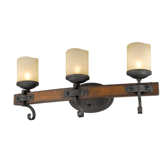 Three Light Bath Vanity from the Madera collection in Black Iron finish