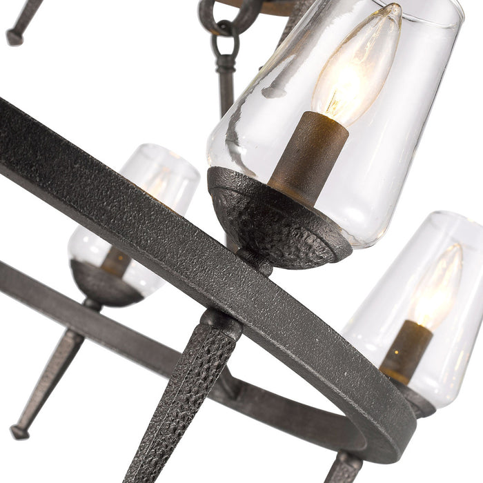 Nine Light Chandelier from the Marcellis collection in Dark Natural Iron finish