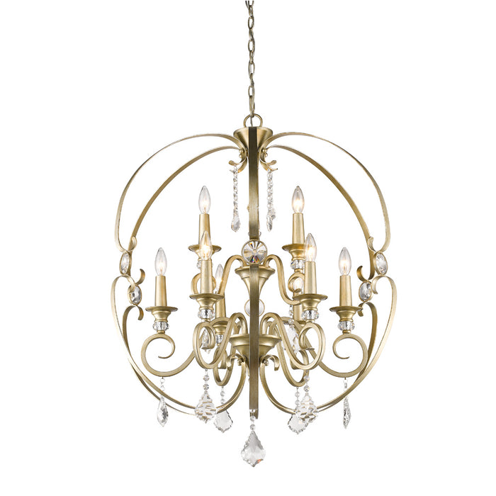 Nine Light Chandelier from the Ella collection in White Gold finish
