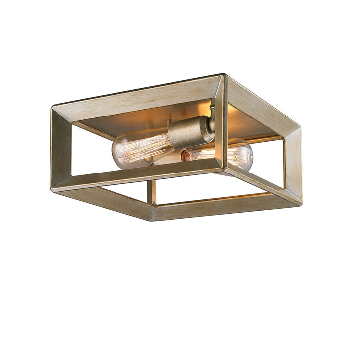 Two Light Flush Mount from the Smyth collection in White Gold finish