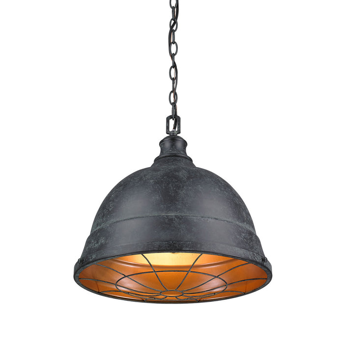 Two Light Pendant from the Bartlett collection in Black Patina finish