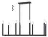 Livex Lighting - 40258-07 - Eight Light Linear Chandelier - Alpine - Bronze