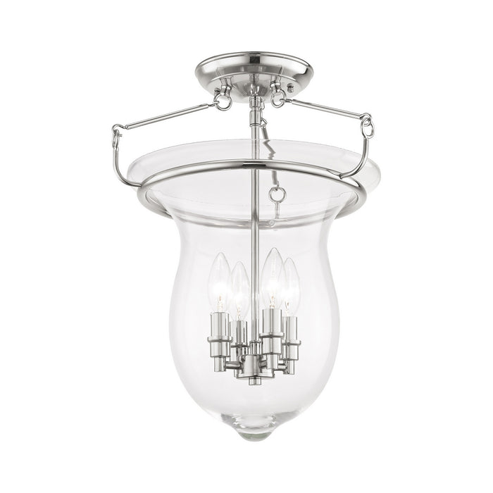 Four Light Ceiling Mount from the Canterbury collection in Polished Nickel finish
