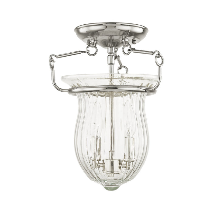 Two Light Ceiling Mount from the Andover collection in Polished Nickel finish