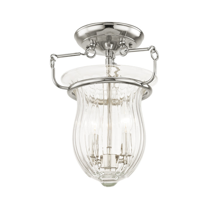 Two Light Ceiling Mount from the Andover collection in Polished Nickel finish