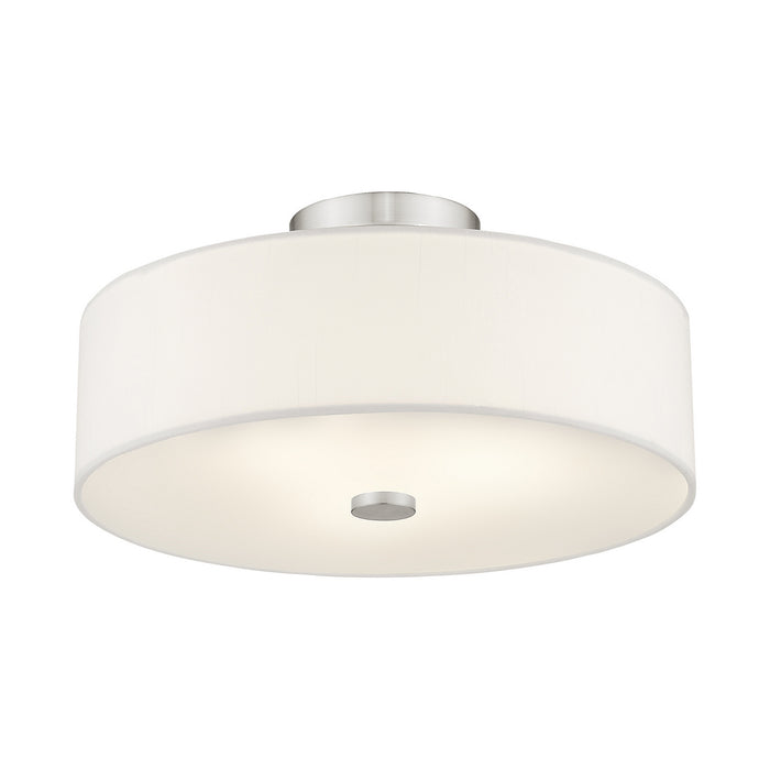 Three Light Ceiling Mount from the Meridian collection in Brushed Nickel finish