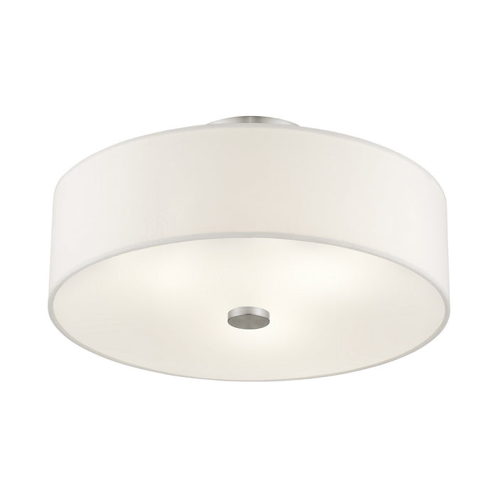 Three Light Ceiling Mount from the Meridian collection in Brushed Nickel finish