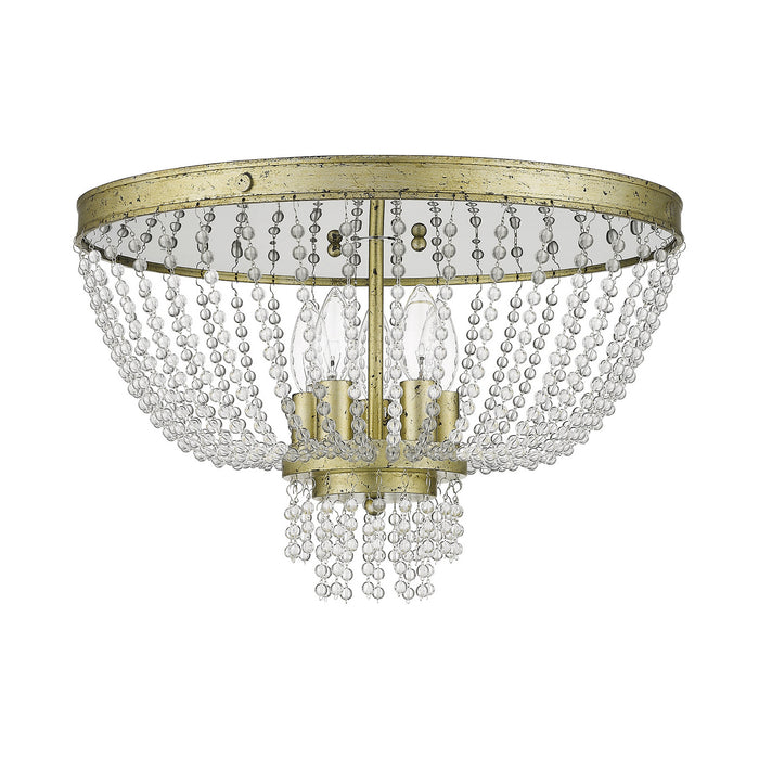 Five Light Ceiling Mount from the Valentina collection in Hand Applied Winter Gold finish