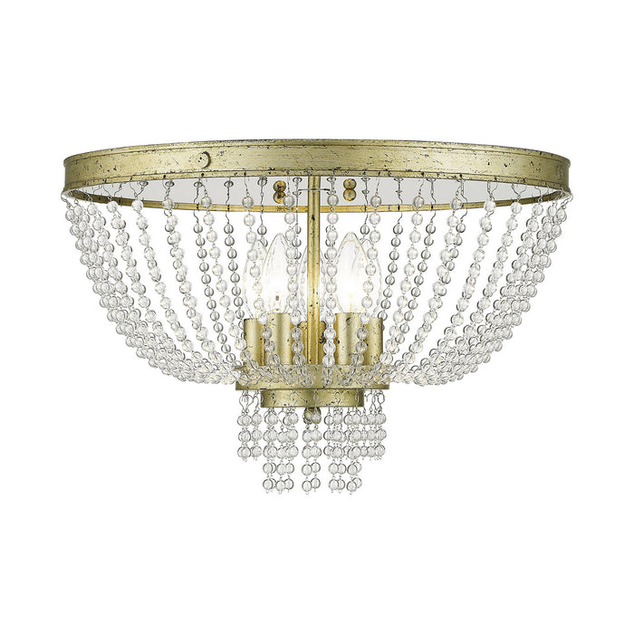 Five Light Ceiling Mount from the Valentina collection in Hand Applied Winter Gold finish
