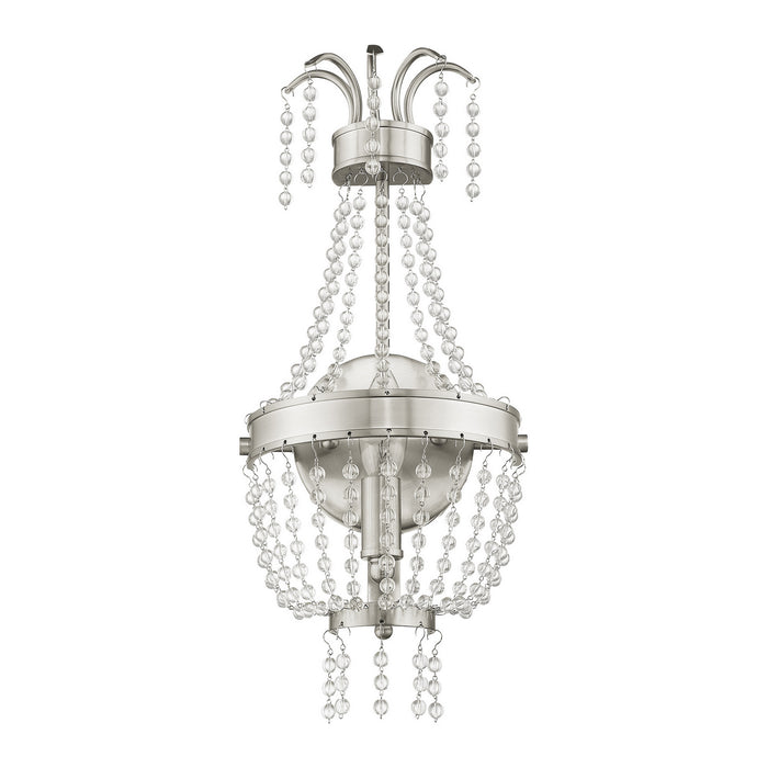 One Light Wall Sconce from the Valentina collection in Brushed Nickel finish
