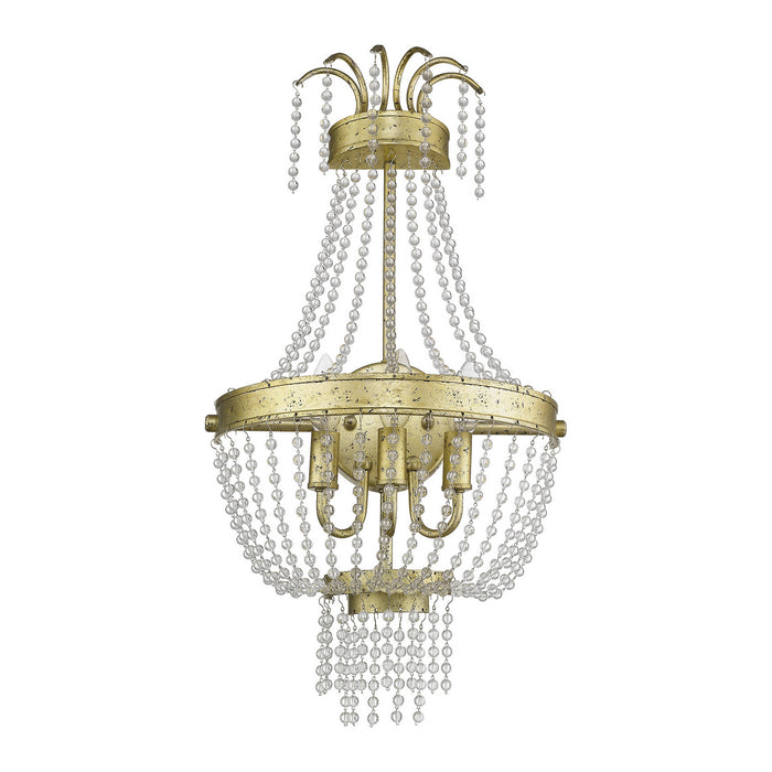 Three Light Wall Sconce from the Valentina collection in Hand Applied Winter Gold finish
