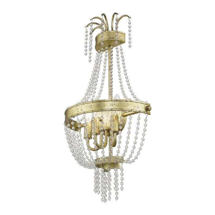 Three Light Wall Sconce from the Valentina collection in Hand Applied Winter Gold finish