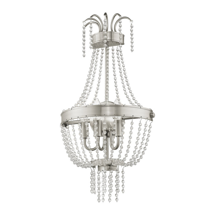 Three Light Wall Sconce from the Valentina collection in Brushed Nickel finish