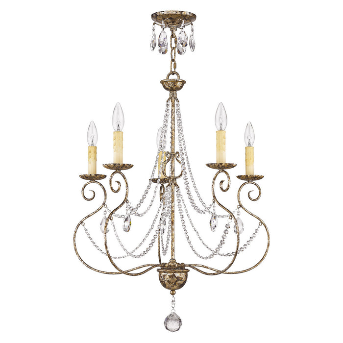 Five Light Chandelier from the Isabella collection in Hand Applied European Bronze finish