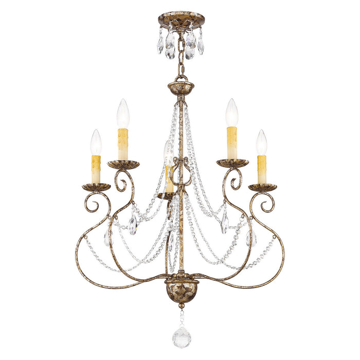 Five Light Chandelier from the Isabella collection in Hand Applied European Bronze finish