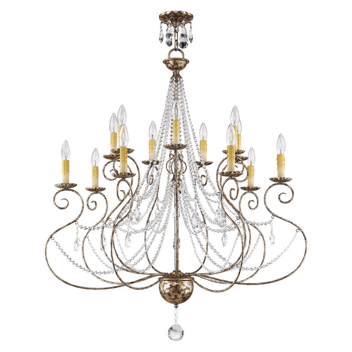 14 Light Foyer Chandelier from the Isabella collection in Hand Applied European Bronze finish