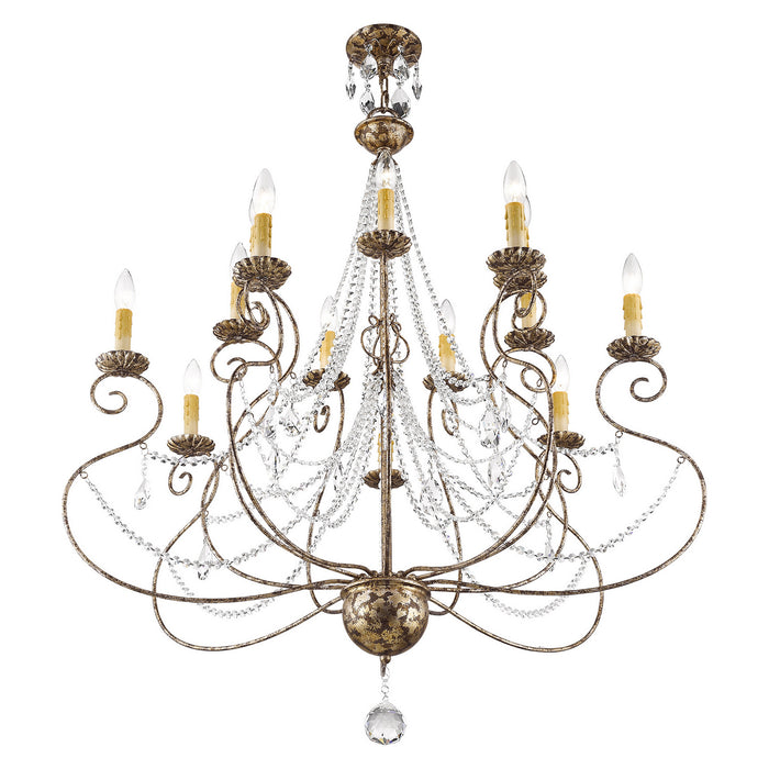 14 Light Foyer Chandelier from the Isabella collection in Hand Applied European Bronze finish