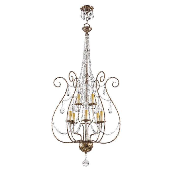 Nine Light Foyer Chandelier from the Isabella collection in Hand Applied European Bronze finish