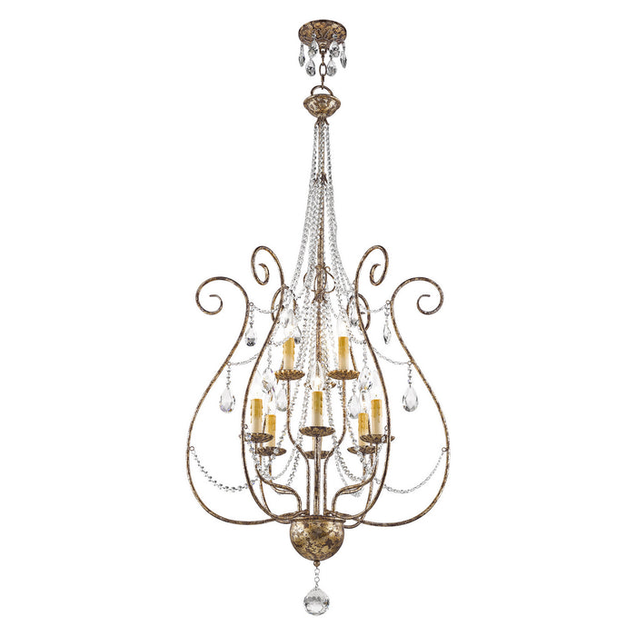 Nine Light Foyer Chandelier from the Isabella collection in Hand Applied European Bronze finish
