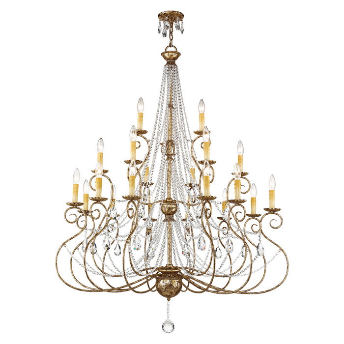 21 Light Foyer Chandelier from the Isabella collection in Hand Applied European Bronze finish