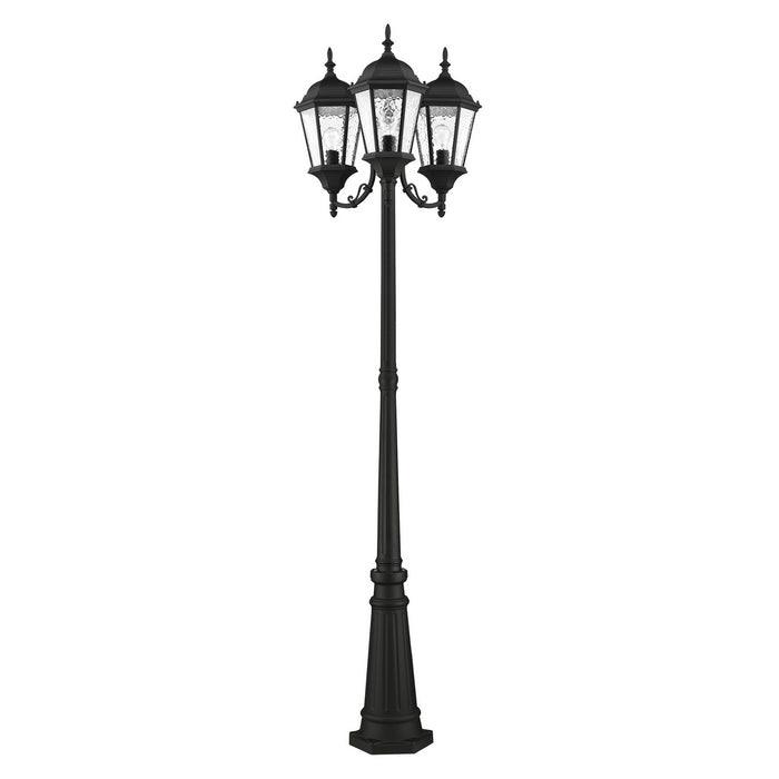 Three Light Post-Top Lanterm from the Hamilton collection in Textured Black finish