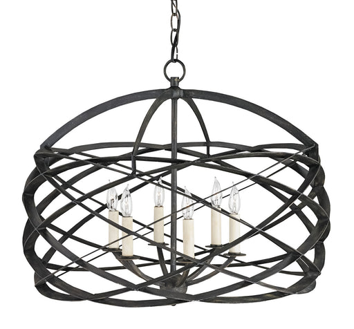 Currey and Company - 9729 - Six Light Chandelier - Horatio - Black Iron