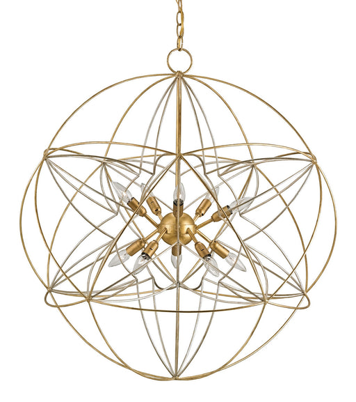 Currey and Company - 9840 - Ten Light Chandelier - Zenda - Contemporary Gold Leaf/Contemporary Silver Leaf