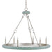 Currey and Company - 9870 - Six Light Chandelier - Tidewater - Silver Granello/Seaglass