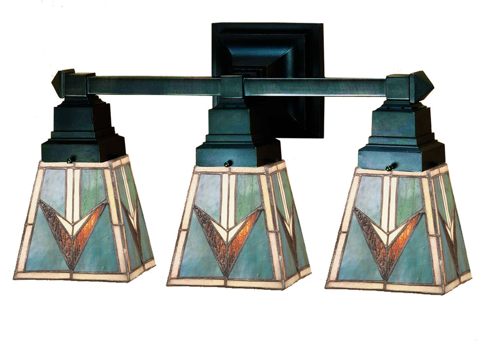 Meyda Tiffany - 48042 - Three Light Wall Sconce - Valencia Mission - Ebna Amber Beige