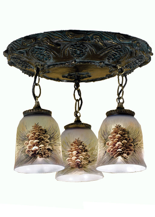 Meyda Tiffany - 49537 - Three Light Pendant - Pinecone - Natural Pine Tree